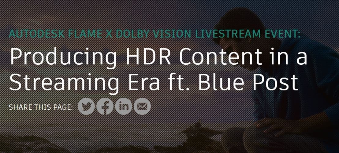 Producing HDR Content for Dolby Vision in Flame Live!
